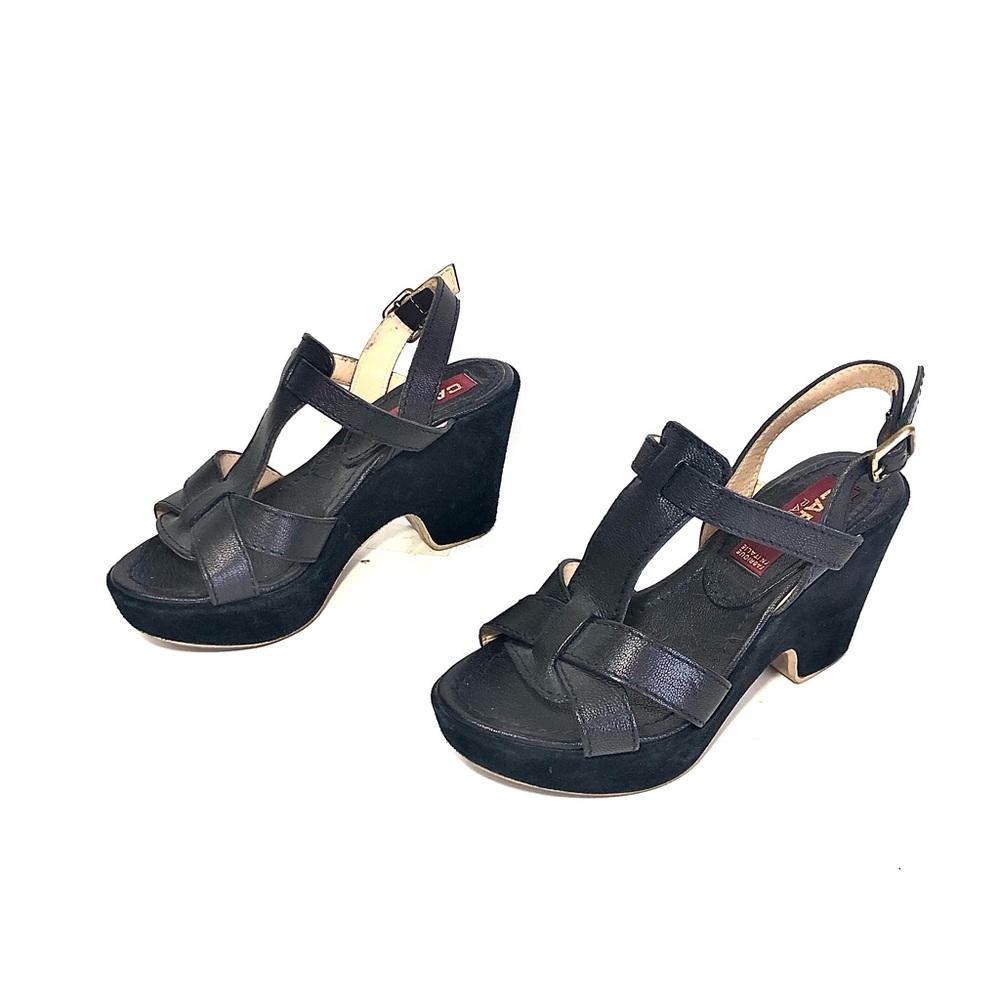 CAREL Paris Black Suede Platform Sandals - Picture 2 of 13